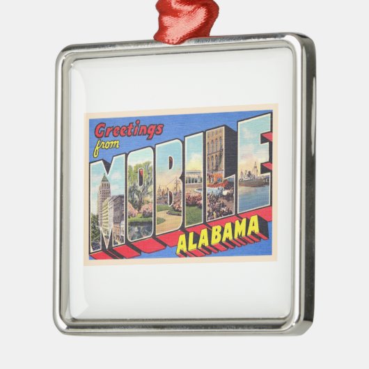 Mobile Alabama AL  groot Briefkaart 1 Metalen Ornament (Links)