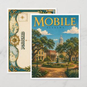 Mobile Alabama Bienville Square GeoSaga Briefkaart