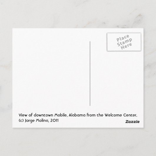 Mobile, Alabama Briefkaart (Achterkant)
