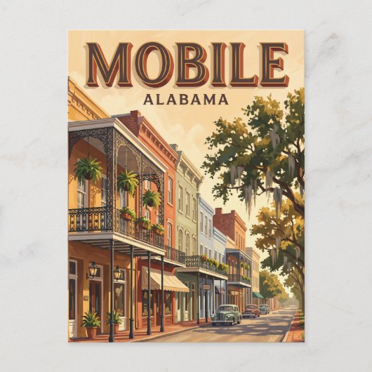 Mobile Alabama Briefkaart (Voorkant)