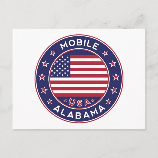 Mobile, Alabama Briefkaart (Voorkant)