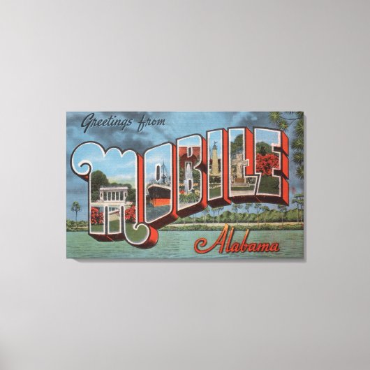 Mobile, Alabama (de Scène van de rivier) Canvas Afdruk (Voorkant)
