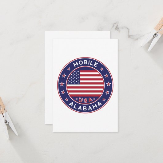 Mobile, Alabama Kaart (Voorkant / Achterkant in situ)
