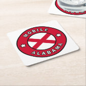 Mobile Alabama Kartonnen Onderzetters (Schuin)