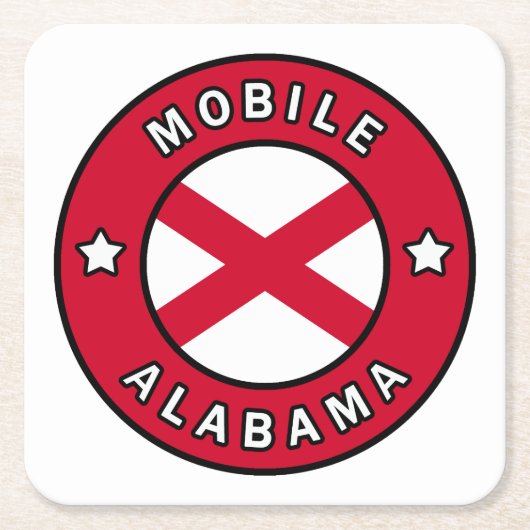 Mobile Alabama Kartonnen Onderzetters (Voorkant)