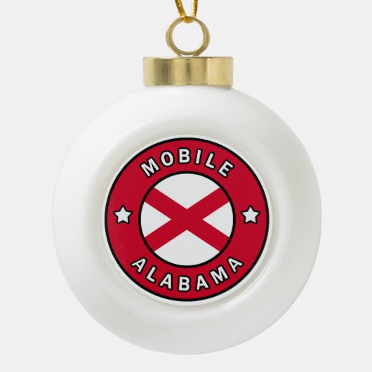 Mobile Alabama Keramische Bal Ornament (Voorkant)