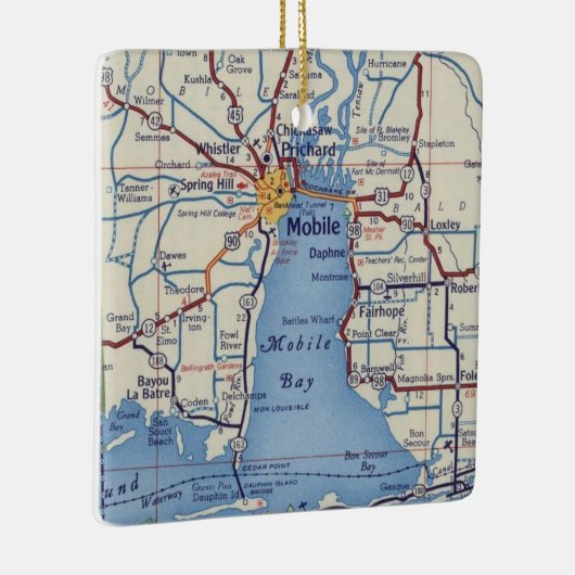 Mobile Alabama kerstversiering Keramisch Ornament (Rechts)