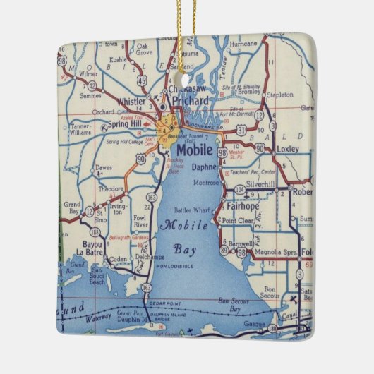 Mobile Alabama kerstversiering Keramisch Ornament (Links)
