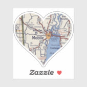 Mobile Alabama Map Sticker (Vel)