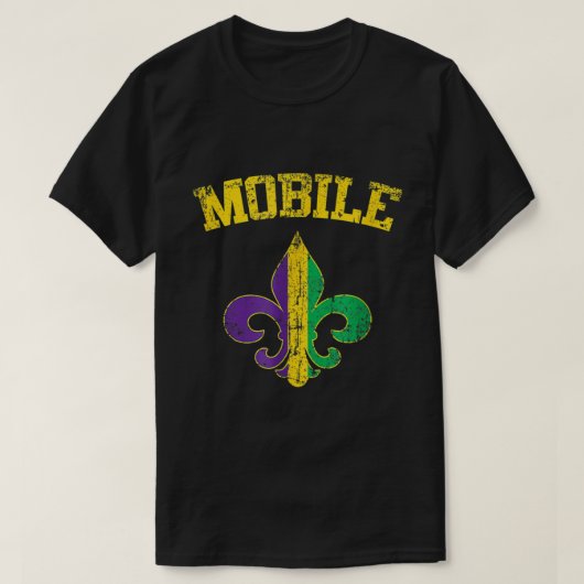 Mobile Alabama Mardi Gras Fleur De Lis Symbol T-shirt (Design voorkant)