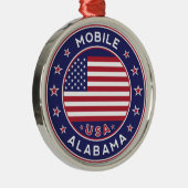 Mobile, Alabama Metalen Ornament (Rechts)