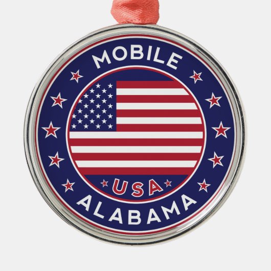 Mobile, Alabama Metalen Ornament (Voorkant)