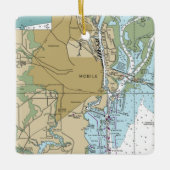 Mobile Alabama Nautical Chart Keramisch Ornament (Voorkant)