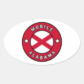 Mobile Alabama Ovale Sticker (Voorkant)