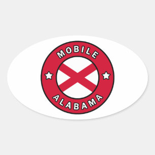 Mobile Alabama Ovale Sticker