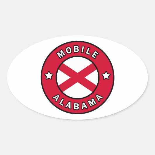 Mobile Alabama Ovale Sticker (Voorkant)
