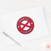 Mobile Alabama Ovale Sticker (Envelop)