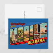 Mobile Alabama Retro ansichtkaart Briefkaart (Voorkant / Achterkant)