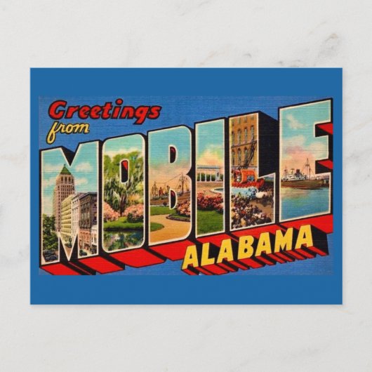 Mobile Alabama Retro ansichtkaart Briefkaart (Voorkant)