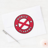 Mobile Alabama Ronde Sticker (Envelop)