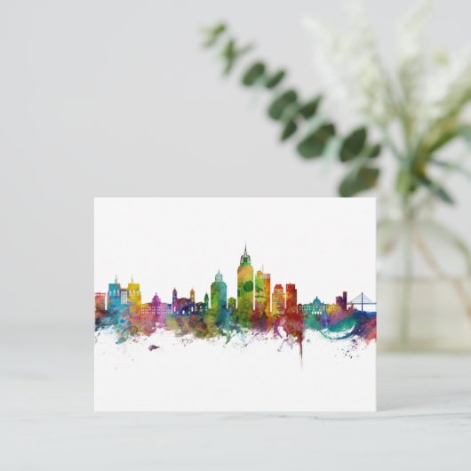 Mobile Alabama Skyline Briefkaart (Staand voorkant)