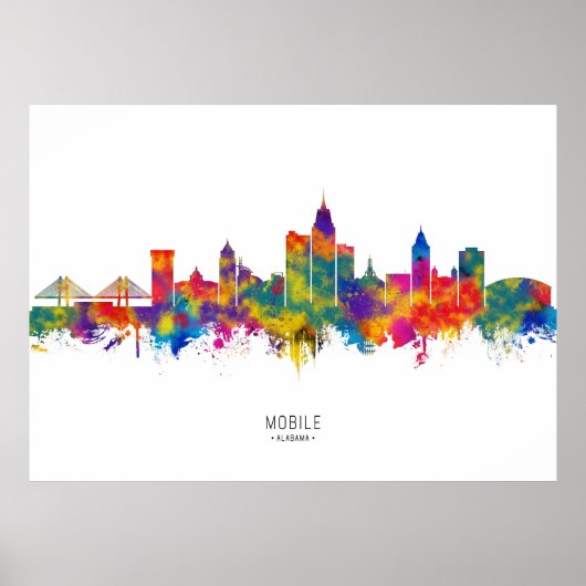 Mobile Alabama Skyline Poster (Voorkant)