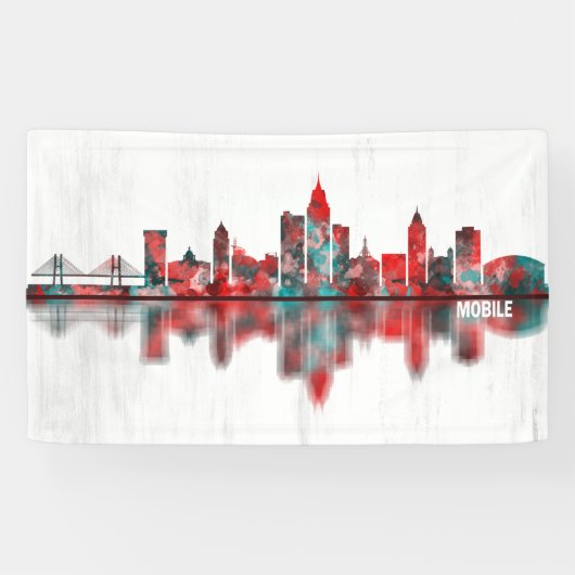 Mobile Alabama Skyline Spandoek (Horizontaal)
