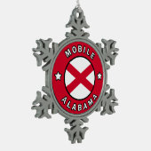 Mobile Alabama Tin Sneeuwvlok Ornament (Links)