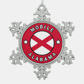 Mobile Alabama Tin Sneeuwvlok Ornament (Voorkant)