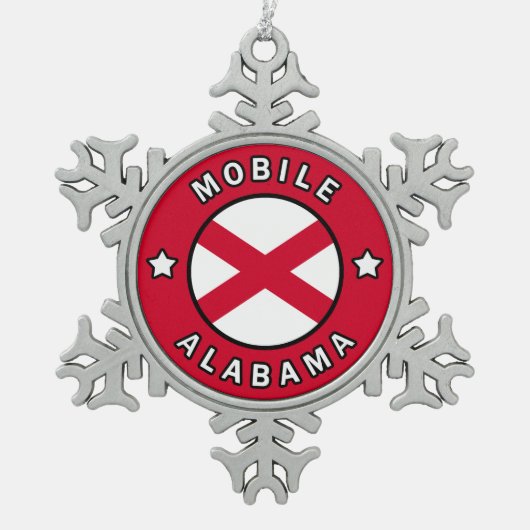 Mobile Alabama Tin Sneeuwvlok Ornament (Voorkant)