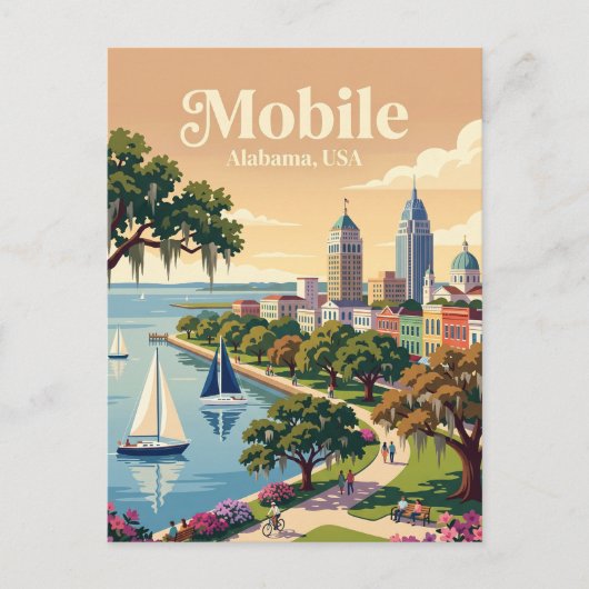 Mobile, Alabama USA Briefkaart (Voorkant)