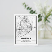Mobile Alabama USA Travel City Map Briefkaart (Staand voorkant)
