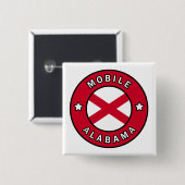 Mobile Alabama Vierkante Button 5,1 Cm (Voorkant /achterkant)