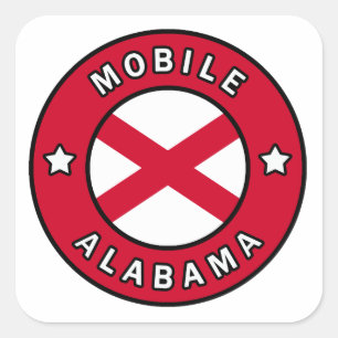 Mobile Alabama Vierkante Sticker
