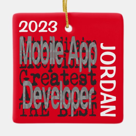 Mobile App Developer Extraordinaire CUSTOM Keramisch Ornament (Voorkant)