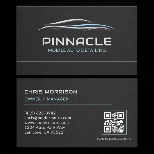 Mobile Auto Detailing QR Code Professional Visitekaartje
