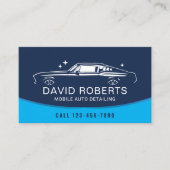 Mobile Auto Detailing Sparkling Car Wash Blue Visitekaartje (Voorkant)