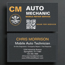 Mobile Auto Mechanic QR Code Monogram
