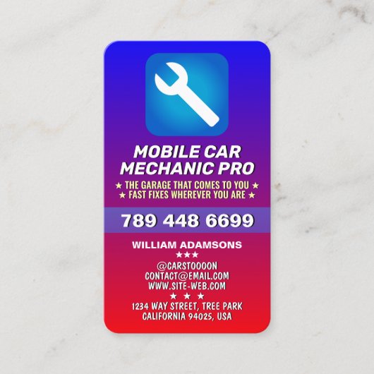 MOBILE AUTO MONTEUR & AUTOREPARATIE | GECERTIFICEE VISITEKAARTJE (Voorkant)