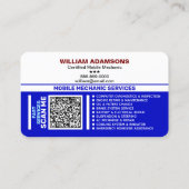 MOBILE AUTO MONTEUR & AUTOREPARATIE | GECERTIFICEE VISITEKAARTJE (Achterkant)