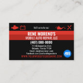 Mobile Automobiel Repair Mechanic 2 Sided Busi Visitekaartje (Voorkant)
