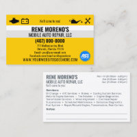 Mobile Automobiel Repair Mechanic 2 Sided Busi