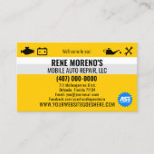 Mobile Automobiel Repair Mechanic 2 Sided Busi Visitekaartje (Voorkant)
