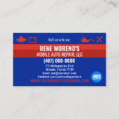 Mobile Automobiel Repair Mechanic 2 Sided Busi Visitekaartje (Voorkant)