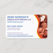 Mobile Automobile Car Repair Mechanic 2 Sided Visitekaartje (Voorkant)