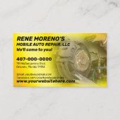 Mobile Automobile Car Repair Mechanic 2 Sided Visitekaartje (Voorkant)