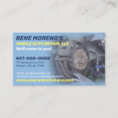 Mobile Automobile Car Repair Mechanic 2 Sided Visitekaartje (Voorkant)
