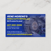 Mobile Automobile Car Repair Mechanic 2 Sided Visitekaartje (Voorkant)