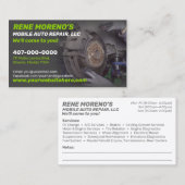 Mobile Automobile Car Repair Mechanic 2 Sided Visitekaartje (Voorkant / Achterkant)