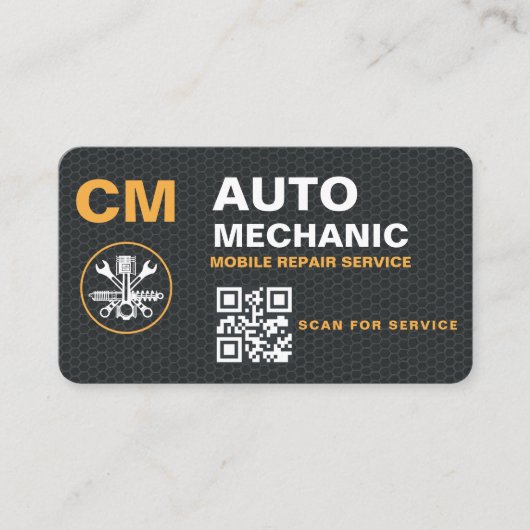 Mobile Automotive Technician QR Code Visitekaartje (Voorkant)